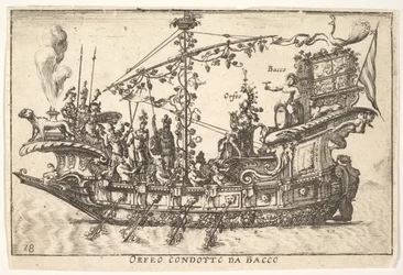 Plåt 18: Orpheus ledd av Bacchus Orfeo ledd av Bacchus, från serien The magnifice ..., 1664.