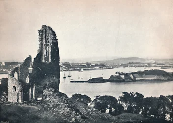 Plymouth - Drakes Island, från Mount Edgcumbe, 1895