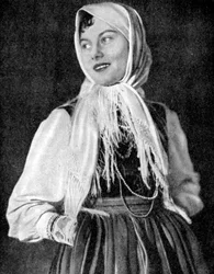 Polsk kvinna i traditionell klädsel, 1936