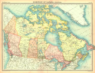 Politisk karta över Dominion of Canada