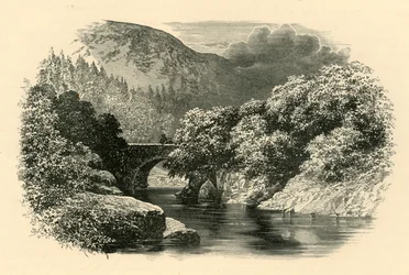 Aberglaslyn Bridge, norra Wales, c1890.