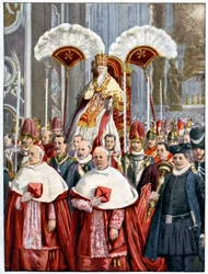 Påven Leo XIII i Sankt Peterskyrkan, Rom, 1900