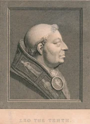 Påven Leo X 1475-1521, född Giovanni di Lorenzo de Medici, c1830