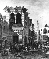 Populära skolor i hjärtat av Kairo, Egypten, 1880