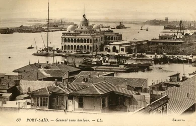 Port-Said. - Översikt över hamnen. - LL., c1918-c1939.