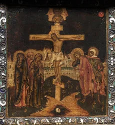 Bärbar triptykikon: Korsfästelsen, 1600-talet.