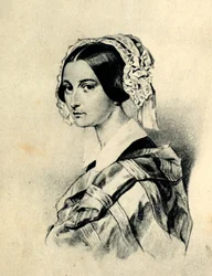 Porträtt av Alexandra Smirnova-Rosset 1809-1882. Efter en teckning av P. Sokolov