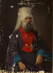 Porträtt av ärkebiskop Iriney Klementyevsky av Pskov 1753-1818, tidigt 1800-tal