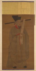 Porträtt av Bao Zheng 998-1061, möjligen Ming-dynastin, 1368-1644.