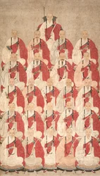 Porträtt av buddhistiska munkar från Obaku-sekten, 1600-talet.