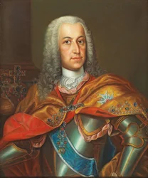 Porträtt av Karl VII, den helige romerske kejsaren 1697-1745, första hälften av 1700-talet.