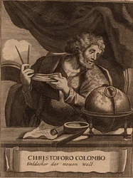 Porträtt av Christopher Columbus, 1681.