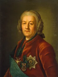 Porträtt av greve Alexey Petrovich Bestuzhev-Ryumin 1693-1766, efter 1757