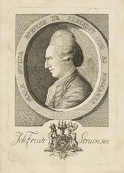 Porträtt av greve Johann Friedrich Struensee 1737-1772, 1773.
