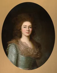 Porträtt av grevinnan Varvara Ivanovna Golitsyna -1804, född Shipova, 1790-talet