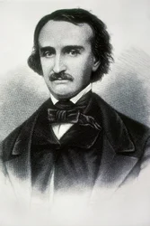 Porträtt av Edgar Allan Poe (1809-1849), amerikansk författare. Gravyr av 1800-talet.