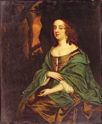 Porträtt av Ehrengard Melusine von der Schulenburg 1667-1743, hertiginna av Kendal, tidigt 1800-tal.