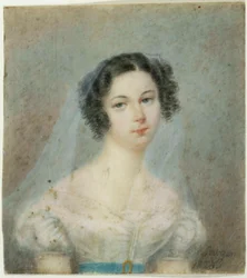 Porträtt av Ewelina Hanska, född Rzewuska 1801-1882, 1820-talet.