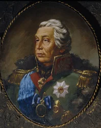 Porträtt av fältmarskalk prins Mikhail Kutuzov 1745-1813