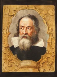 Porträtt av Galileo Galilei.