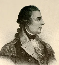 Porträtt av general Montgomery med svart sidenhalsduk och håret bundet i en piska, omkring 1770, 1937.