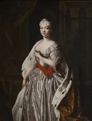 Porträtt av storhertiginnan Natalya Alexeyevna av Ryssland 17141728, slutet av 1720-talet