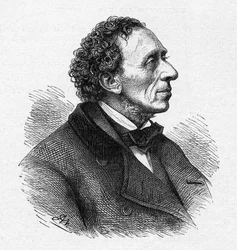 Porträtt av Hans Christian Andersen 1805-1875, ca 1850.