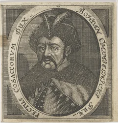 Porträtt av Hetman Bohdan Khmelnytsky 1595-1657, efter 1650.