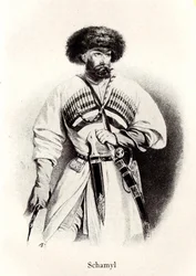 Porträtt av Imam Shamil 1799-1871, 1800-talet