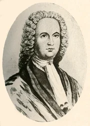 Porträtt av James Logan, i peruk och rättsdräkt, buren i Pennsylvania, 1745, 1937.
