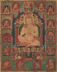 Porträtt av Jnanatapa Deltog av Lamas och Mahasiddhas, ca. 1350.