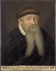 Porträtt av Johannes Gutenberg, tidigt 1600-tal.