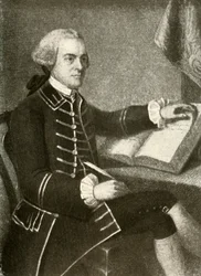 Porträtt av John Hancock, i rock med dubbla ficklock, omkring 1780, 1937