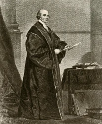 Porträtt av John Jay i sina dräkter som USA:s förste överdomare, c1780, 1937.
