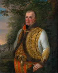 Porträtt av Leopold Pálfy i ett landskap