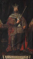 Porträtt av Manuel I av Portugal 1469-1521, 1495.