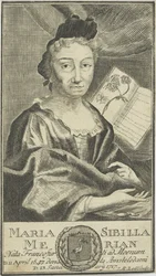 Porträtt av Maria Sibylla Merian 1647-1717, 1755.