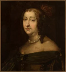 Porträtt av Marie Louise Gonzaga 1611-1667, drottning av Polen, mitten av 1600-talet.