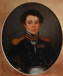 Porträtt av Mikhail Ivanovich Ozerov 1792-1867, sid. 1815