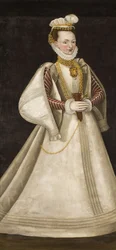 Porträtt av Perchta av Rosenberg 1425-1476.