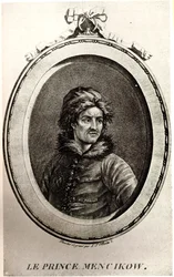 Porträtt av prins Alexander Danilovich Menshikov 1673-1729