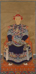 Porträtt av Qianlong-kejsaren som en ung man, 1800-talet.