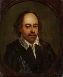 Porträtt av William Shakespeare 1564-1616, första hälften av 1600-talet.