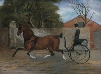 Porträtt av en herre i en vagn, omkring 1850-60
