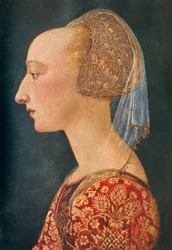 Porträtt av en dam i rött, 1460-1470, 1934