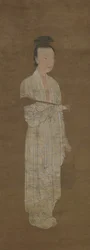 Porträtt av en kvinna i vitt: Lu Meiniang, 1300-talet.