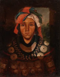 Porträtt av en ung man Seminole Indian, ca. 1841-1845.