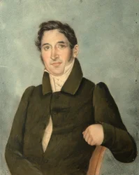 Porträtt av en man klädd i en frack Poltoratsky, 1820-talet