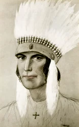 Porträtt av en indian, 1900-talet