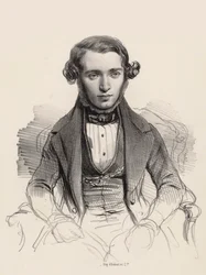 Porträtt av pianisten och kompositören Jacob Rosenhain 1813-1894, 1845.
